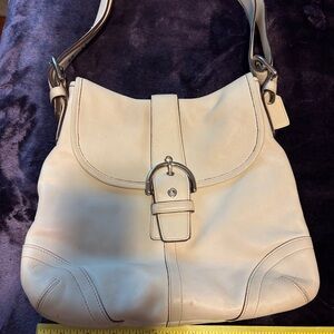 Coach Cream Shoulder Bag with Slouchy Silhouette